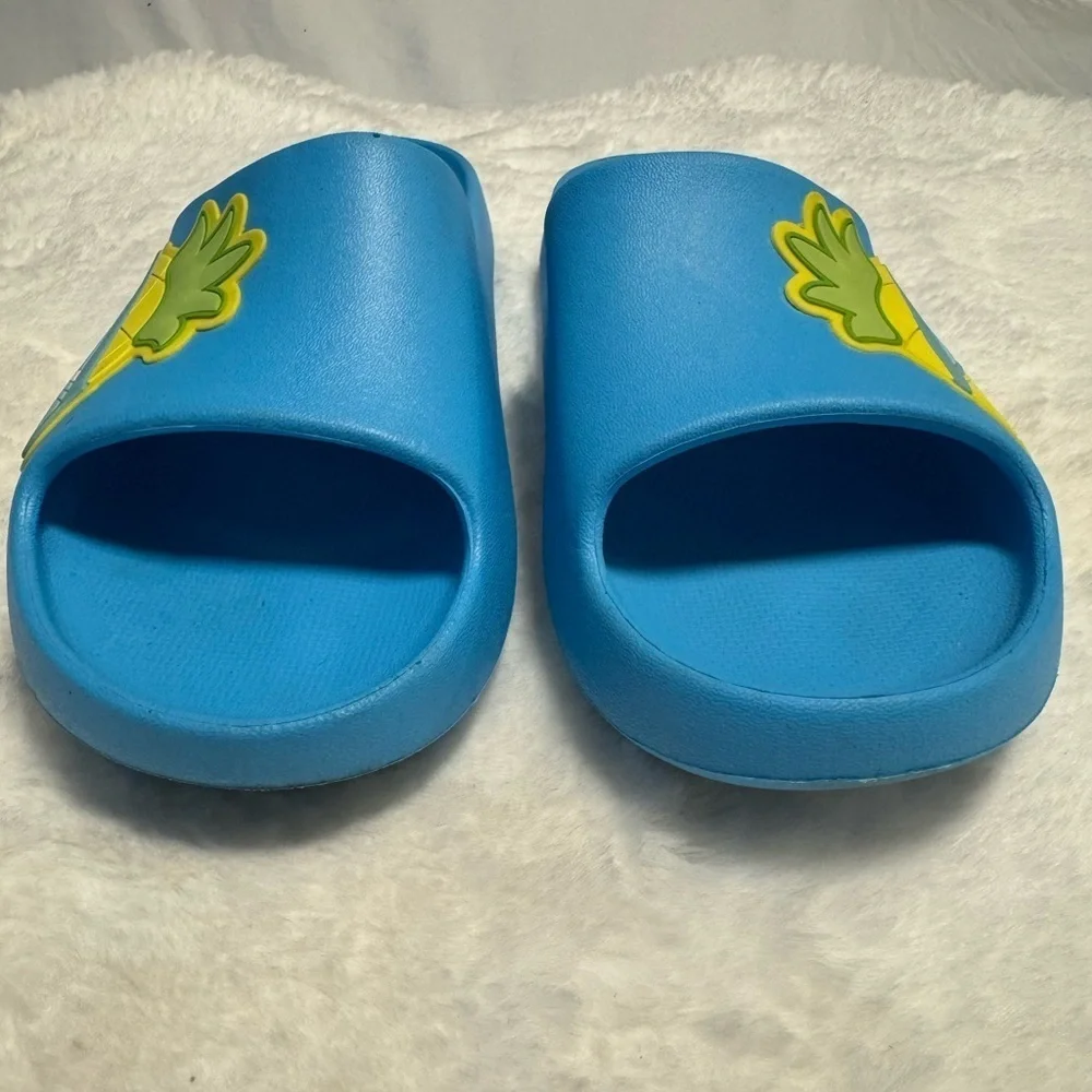 Squishmallow Sandals Slides Pineapple Blue Women’s Size 9/10 EUC Cute Fun Kitsch
